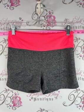 La Vie En Rose aqua shorts swim stretchy neon Pink-Top Charcoal Athletic Shorts